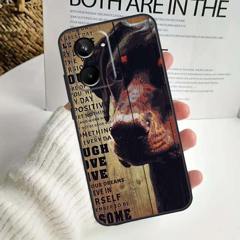 Doberman Dog For Realme GT Neo 5 GT5 9 10 11 12 Pro Plus C30 C31 C33 C35 C25s C21Y C51 C55 C67 C53 Case