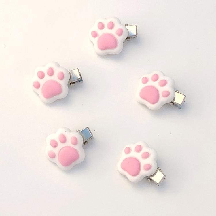 Sweet Girls Hair Clip Mini Cat Paw Shape Hairpin for Carnival Christmas Party