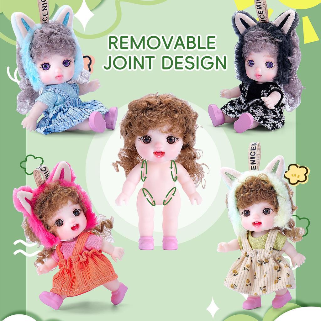 Plush Silicone 6-Inch Girl Figure Doll Ornament Birthday Gift Toy