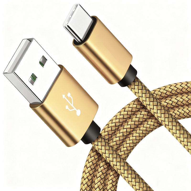 

USB A to 15 Nylon Braided Cable Fast Charger Cord for Huawei Samsung Galaxy S22 Android Phone Charger Cable Accessories 1m 1pcs золотой