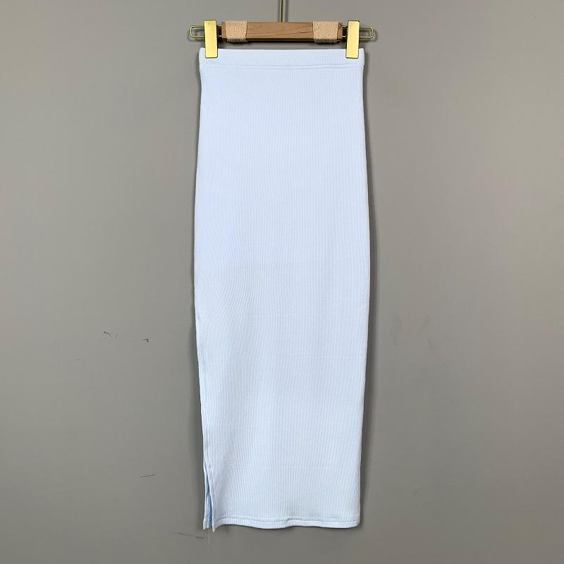 Elegant Korean High-Waisted Slimming Slit Bodycon Skirt