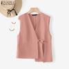 ZANZEA Women Casual V-Neck Summer Sleeveless Vest Tops
