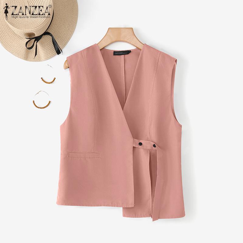 ZANZEA Women Casual V-Neck Summer Sleeveless Vest Tops