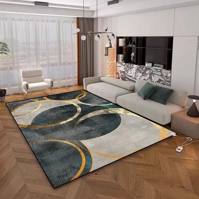 Moderný geometrický koberec do obývacej izby Veľká plocha Dekorácia Domáce koberce do spálne Mäkký protišmykový Zlatý podložka pod pohovku do obývacej izby 200x300