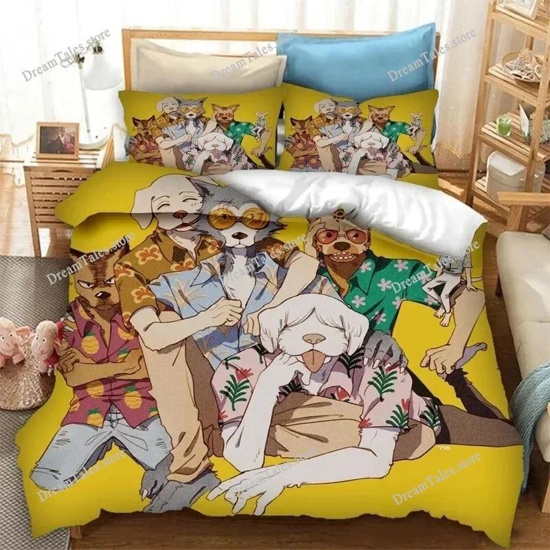 BEASTARS Luxury Bedding Set Japan Anime Cartoon Duvet Cover Set Comforter Bedspread Linen Twin Single Size Printed Home Textile7