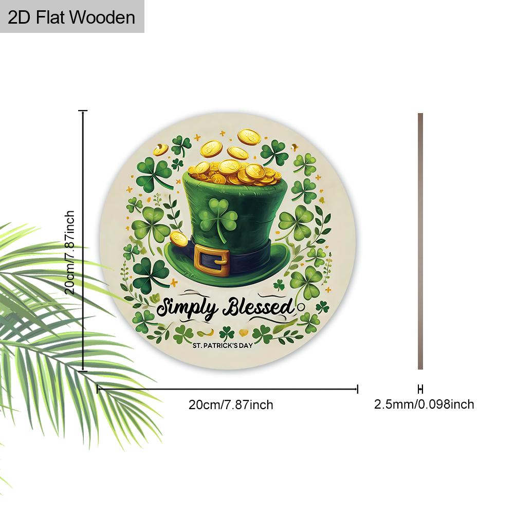 St. Patrick's Day Leprechaun Hat Wooden Sign, Charming Round Sign for Front Door, Wall Hanging Decor - Ideal Irish Festival Gift for Family & Friends