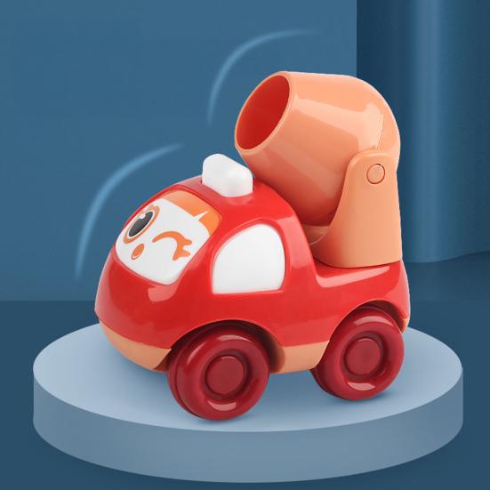 4Pcs/Set Toddlers Pull-Back Car Toys Baby Push And Go Toy Cars Friction Powered Mini Dump Truck Lift Truck Mixer Trailer Construction Vehicle Toys