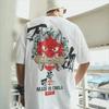 2024 Loose Popular Summer Hot Quick Dry  Street Vintage Washed Simple 3D Print Pure Cotton Round Neck Men's Half Sleeve T-shirt