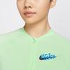 Nike Swim Outdoor Brand Logo Print Casual Sports Zip Long Sleeve UV Protection Sun Protection Women Tops Steam-Green FZ6336-376