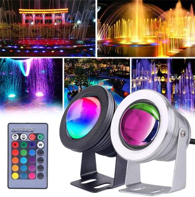 LED Flood Light Outdoor RGB Spotlight Waterproof Underwater Swimming Pool Fountain Pond Aquarium Spotlight