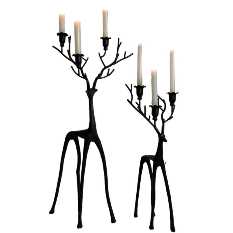 Iron  Deer Candle Stand Multi Functional Table Decoration Holiday Ornaments For Christmas Display