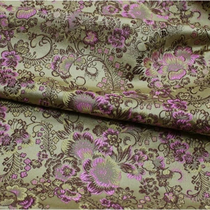 Wide 75cm Chinese Style Jacquard Brocade Spun Fabric Decorative Handcrafted Silk Antique Fabric DIY Cheongsam and Mongolian Robe