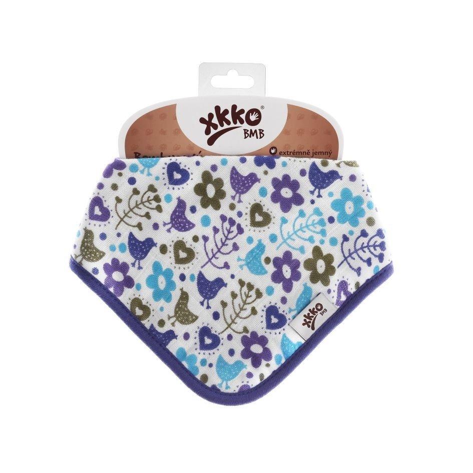 Xkko Bamboo Baby Bib - Blue Flower
