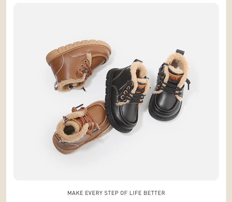 Winter Fleece-Lined Baby Boots: Versatile Boys' & Girls' Walking Shoes
