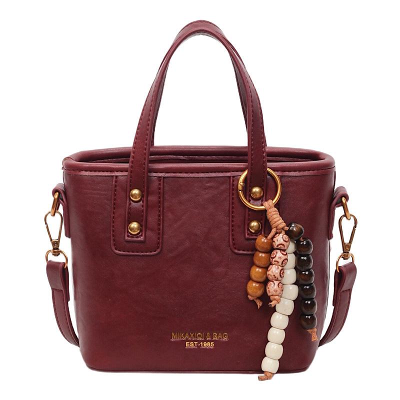 Hand Carrying Retro Casual Bucket Bag Women's Winter New Trend Fashion Shoulder Bag High-end Women's Bag