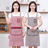 Pastoral Women's Plus Size Cotton Apron - Anti-Stain, Breathable, with Waist Straps for Kitchen and Cooking