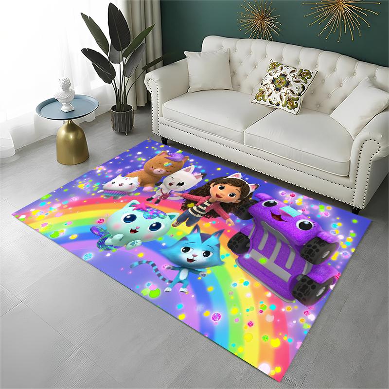 Cartoon Gabby Dollhouse Girl Carpet Rug for Playroom Bedroom Living Room Sofa Home Decor,kid Area Rug Non-slip Floor Mat Gift