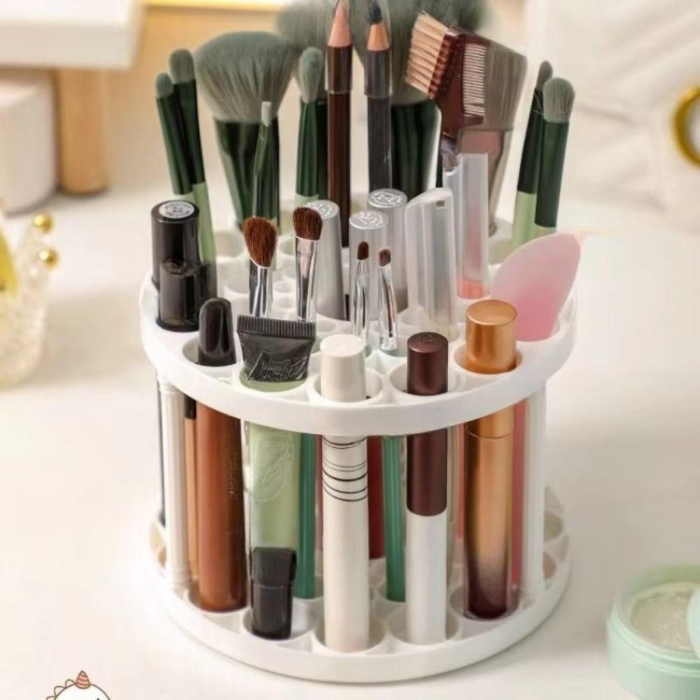 45-Hole Art Brush Storage Box 360° Rotating Desktop Organizer New Pen Holder
