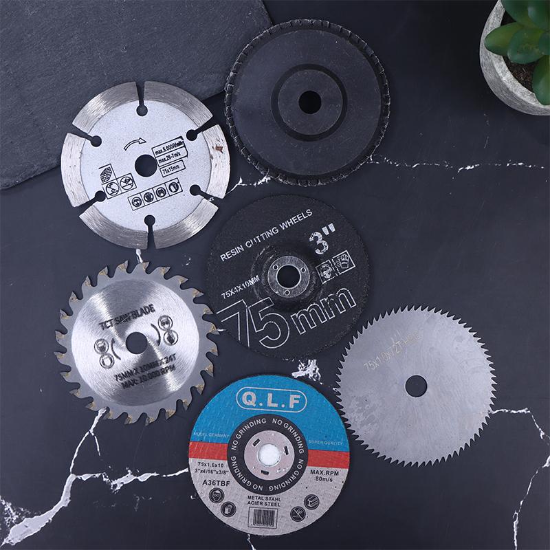 7Pcs 75Mm Cutting Disc For Hole Angle 10Mm Circular Saw Blade Sander Sanding Tool Tile Wood Metal Cutting Disc