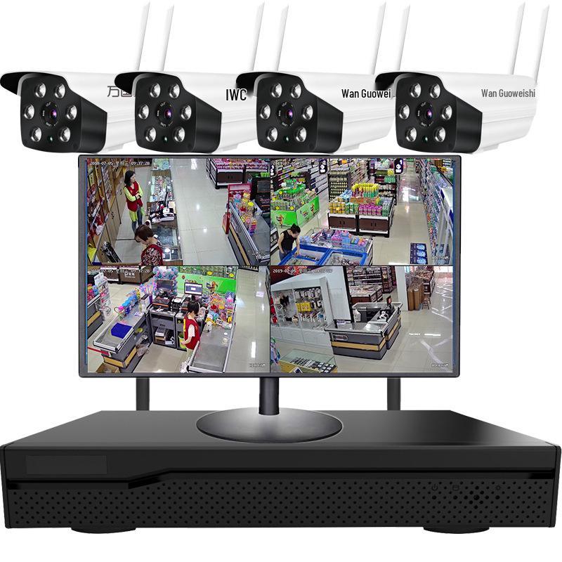 Commercial HD Wireless Indoor/Outdoor Camera Set with Remote Mobile Monitoring