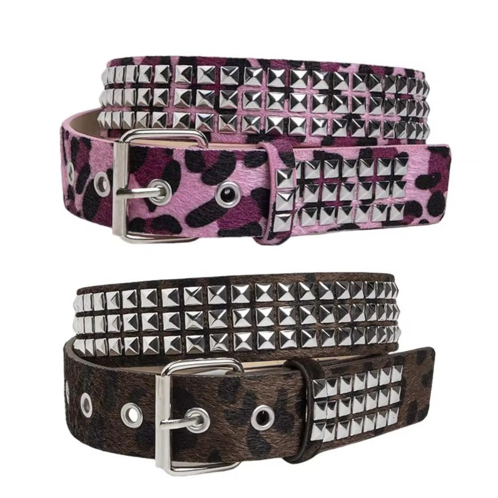 Leopard Print Waistband PU Leather Waist Belts Casual Waist Strap