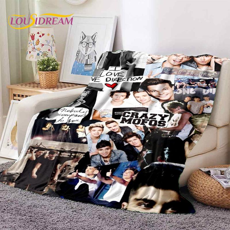 2025 Rock-One Direction Combinatio 1D Star Soft Blanket,Soft Throw Blanket for Home Bedroom Bed Sofa Picnic Travel Cover Gift