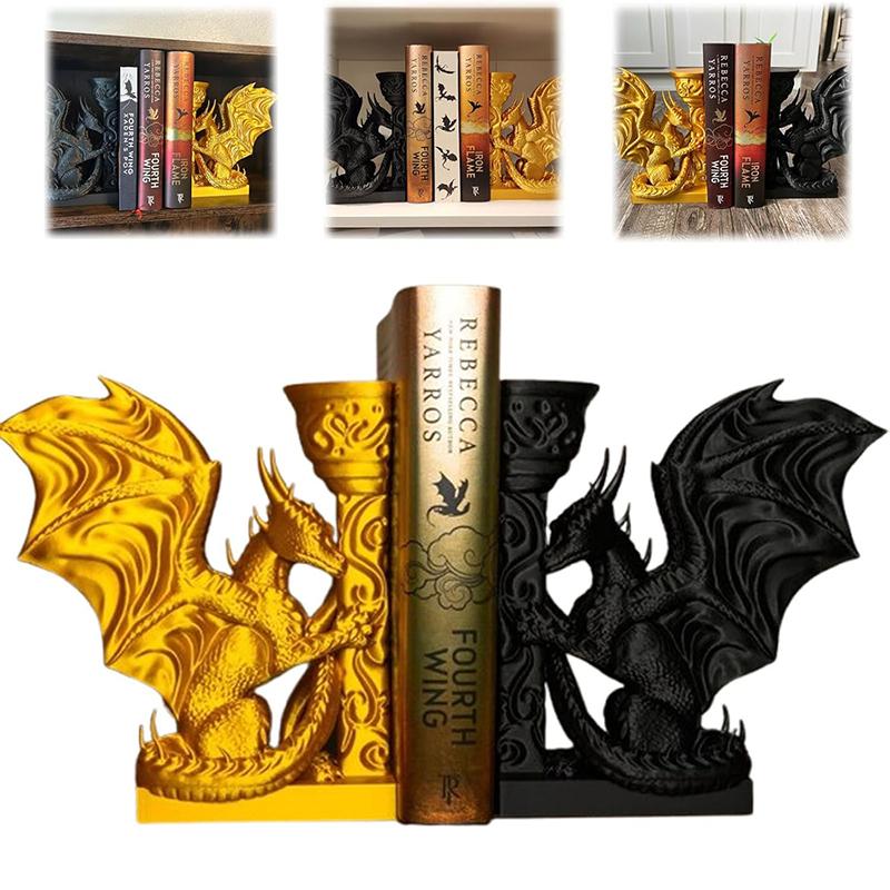 Grillige Draak Boekensteunen Draak Boekensteun 3D Geprint Dier Draak Boekenstopper Een Must-Have Voor Fantasy Liefhebbers Boekenplank Decor