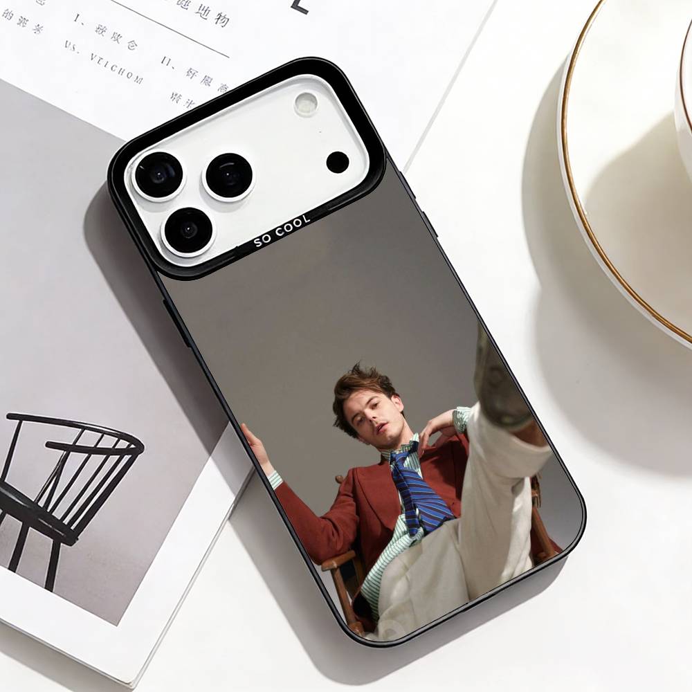 

Indie Rock D-Drummer Charlie Heaton Phone Case For iPhone17,16,15,14,13,12,11 Plus,Pro Max Black Border Silver Plated Cover iPhone14ProMax