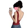 Summer sling vest with chest pad, women's outer wear, beautiful back bra with integrated backing, American halter sports top