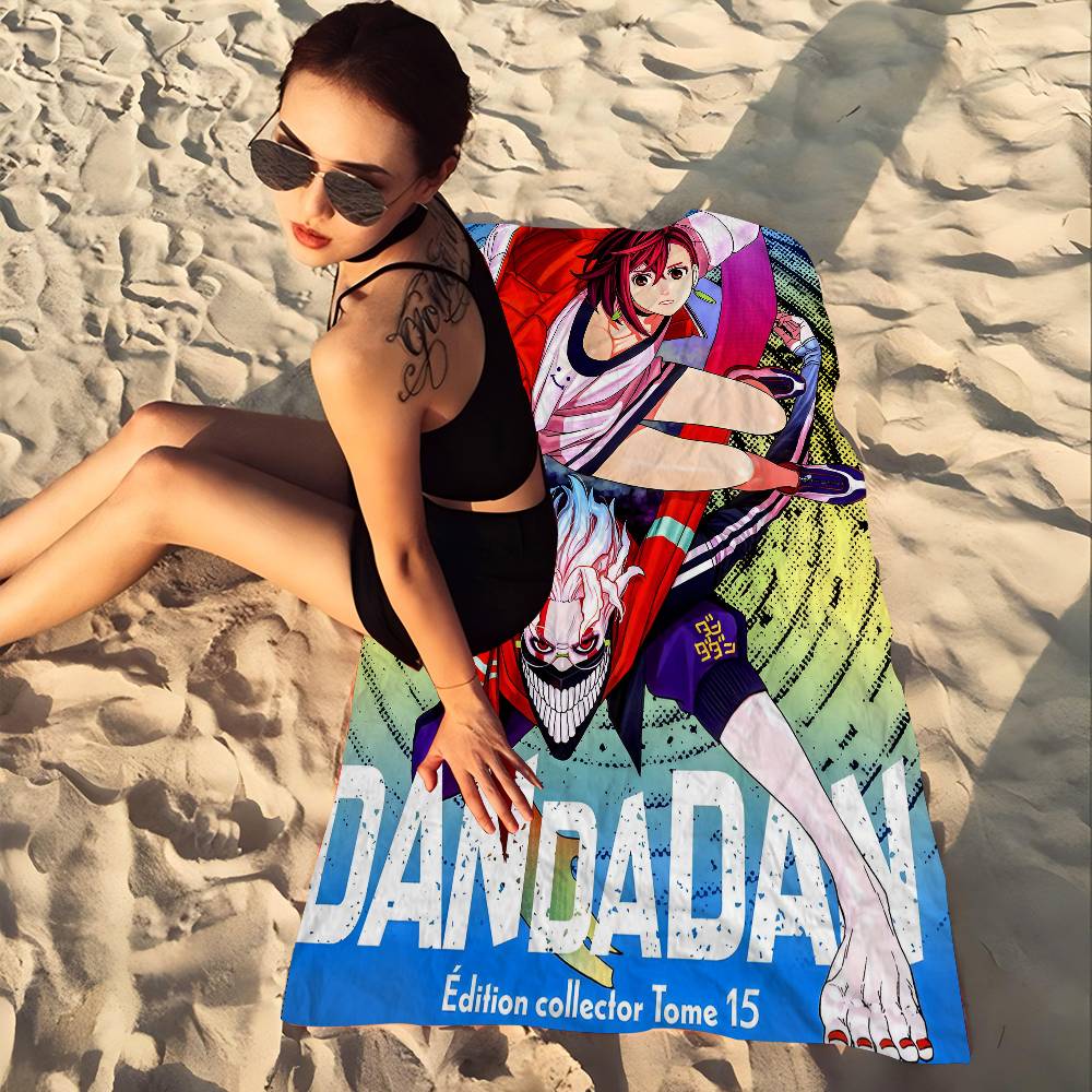 Anime D-Dandadan Ken Takakura Anime Beach Swimming Towel Soft Absorbent Washcloth Children's Gifts for Kids Travel Camping Gym
