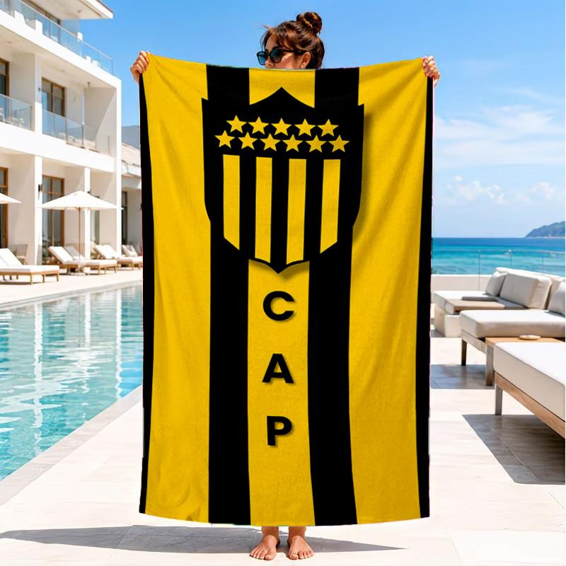 Toalla de Playa con Emblema del Club de Fútbol Peñarol, Secado Rápido, Fácil de Cuidar, Adecuada tanto para Fitness como para Vacaciones en la Playa, Esencial Deportivo