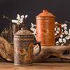 Handmade Dragon Beauty Purple Clay Tea Mug with Lid and Infuser, Ceramic Water Mug, Handmade Drinkware, Office Teacup
