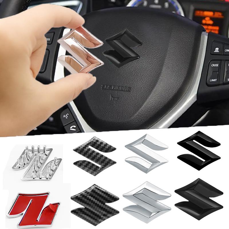S Logo Car Steering Wheel Center Emblem Badge Sticker For Suzuki Tianyu SX4 Shangyue Ruiqi Alto Swift Baleno Interior Accessorie