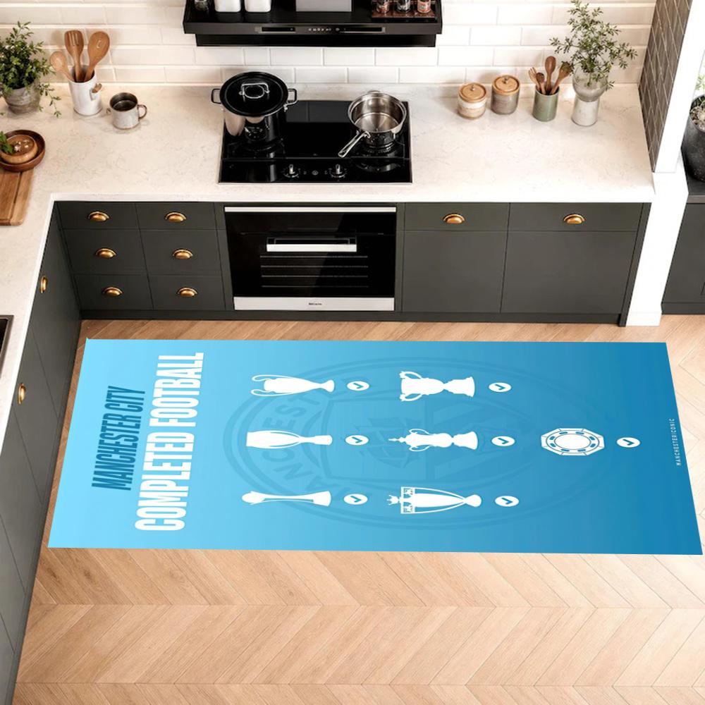 Manchester City Kitchen Floor Mat Long Strip Mat Antislip Machine Washable Suitable For Bathrooms Laundries Home Decoration Carpets