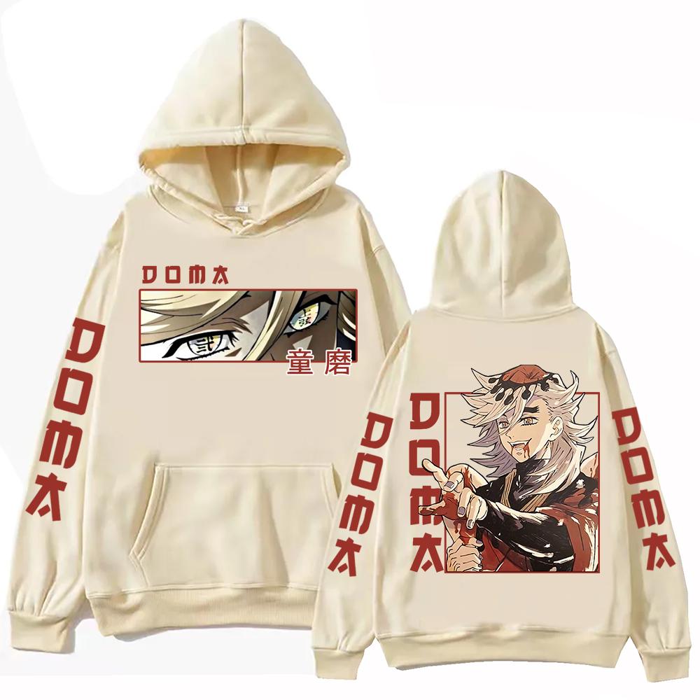Anime Demon Slayer Douma Hoodie Harajuku Pullover Tops Man Woman Sweatshirt Fans Gift