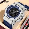 Sanda Dual-Movement Sports Watch with Countdown, Alarm, Night Light, Waterproof, and Multi-Function Features for Students.