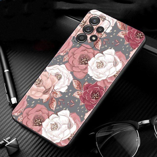 

Для Samsung Galaxy A51 A71 A01 A11 A21 A21s A31 A41 A72 A52 A42 A32 A22 A12 A02 A02s F42 Shell Rose Pink Purple Bling Pattern For Samsung F42 5G