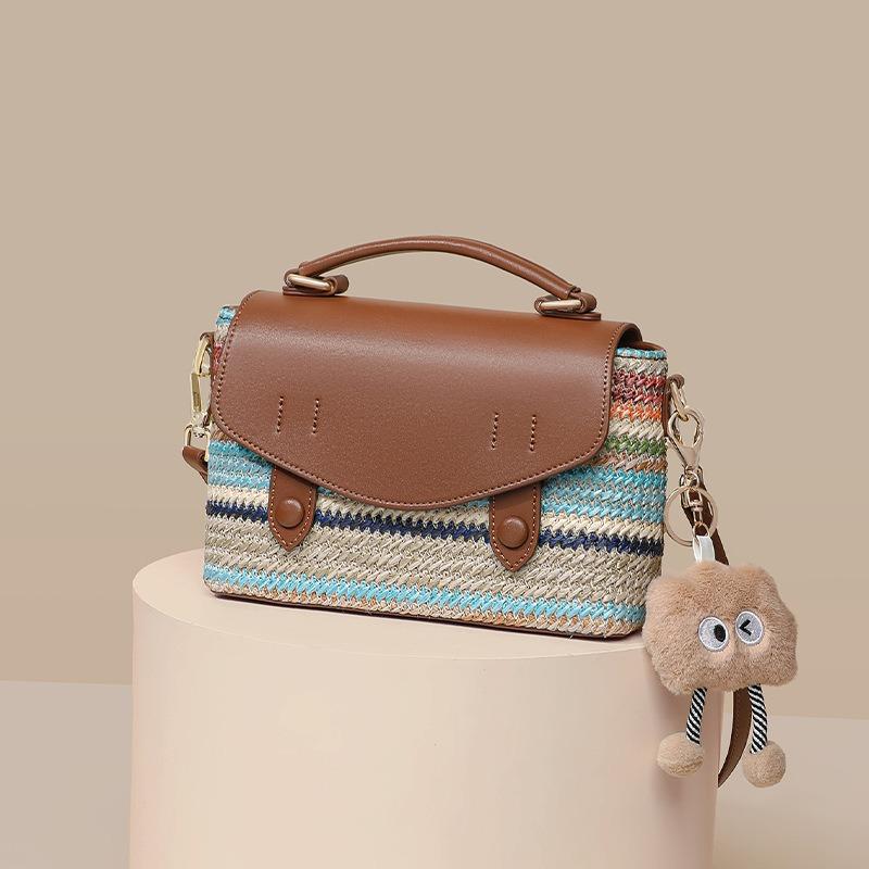 Taschen Neue Damen-Taschen Sommer-Handtaschen Regenbogen-Geflecht-Taschen Premium Umhänge-Messenger-Taschen