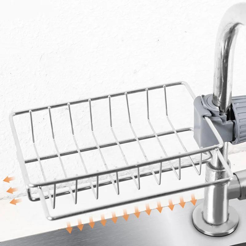 Faucet Storage Rack Stainless Steel Storage Rack Kitchen Supplies Storage Rack Washing Dishes Multi-layer Sink Seasoning Rack
