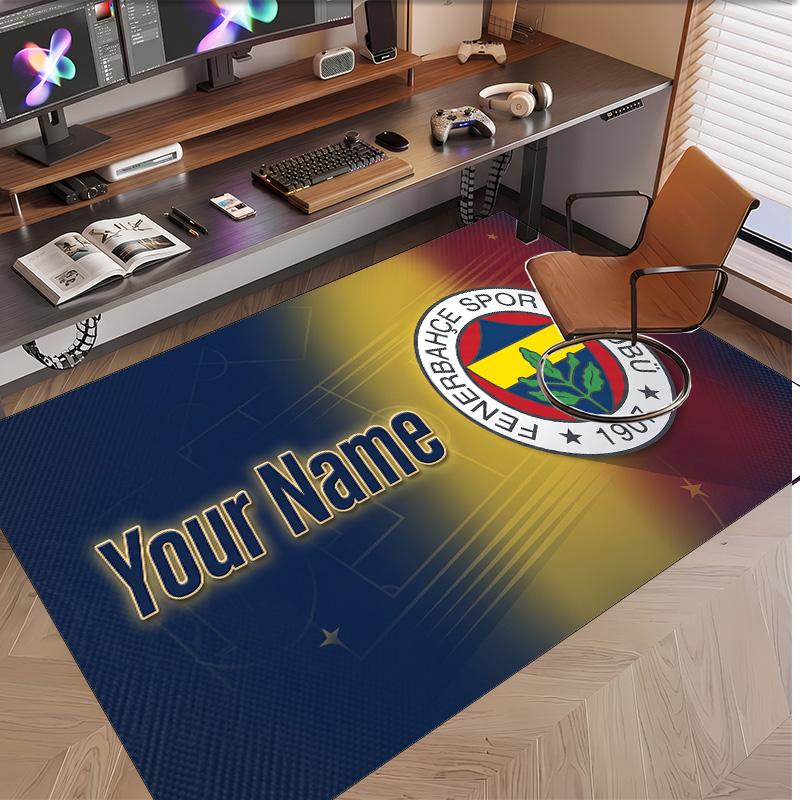 Personalized Crystal Velvet Carpet Fenerbahçe FC Pattern Non Slip Floor Rug