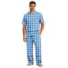 Men's Short Sleeve Pajama Set with Button Fly and Elastic Drawstring Waist for Home Loungewear