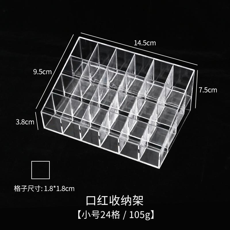 Clear 24 Slots Acrylic Eyeliner Lip Liner Pencil Holder Makeup Display Stand Organizer Makeup Brushes Shelf Cosmetic Storage Box