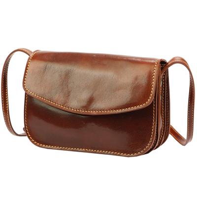 Elegant Leather Shoulder Bag 3 Compartments Florence