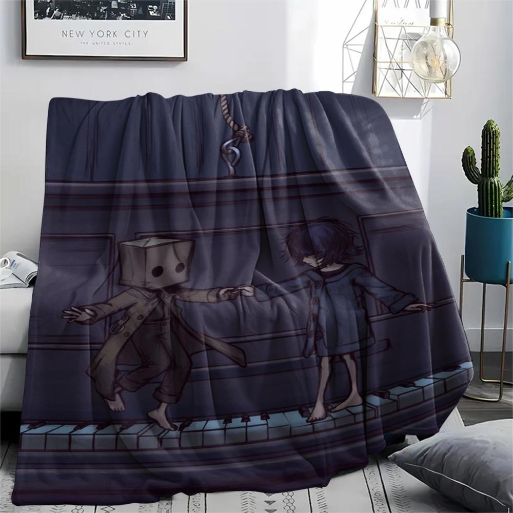 1Pc Little Nightmares Print Flannel Blanket, High Quality Comfortable for All Seasons, Home Decor, Warmth and Comfort, Perfect for Christmas Gifts