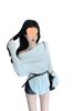 Korean Style One-Shoulder Long-Sleeve Women's T-Shirt, Slimming and Flattering Autumn Base Layer with Belt, Beautiful New Arrival