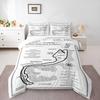Monaco Grand Prix Circuit Map Bedding set (1 duvet cover, 2 pillowcases, duvet not included), Black and White F1 Track Infographic Art Print