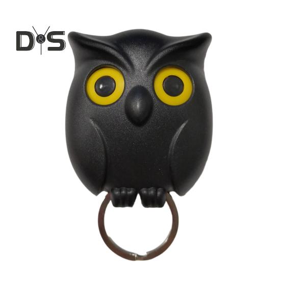 Llavero magnético con forma de búho, con forma de guiño, capacidad de carga de 5,5 lb, fácil de instalar, mini llavero de búho, decoración para colgar en la pared.