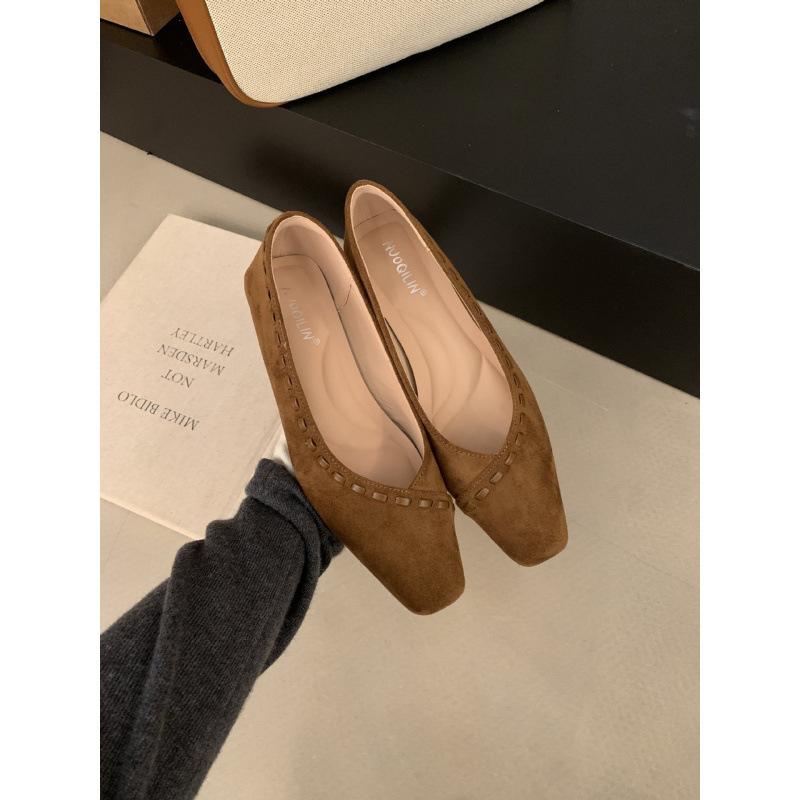 

Thick heel single shoes fairy fairy 2025 new shallow mouth work one pedal low heel Mary Jane shoes 39