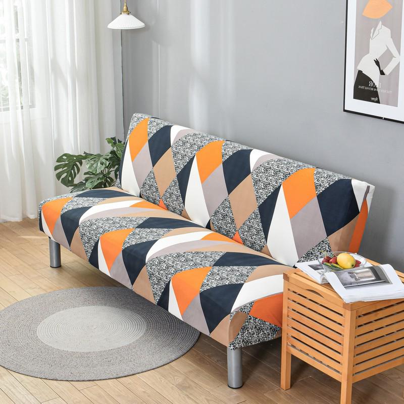 Stretch Futon Cover Armless Sofa Slipcover Folding Sofa Bed Couch Cover Washable Furniture Protector for Sofa Without Armrest
