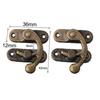 Mini Antique Bronze Wood Box Latch Clasp Lock W/ Fixing Screw 10Set Right Hook Hole Quantities (each Set): 4 Holes